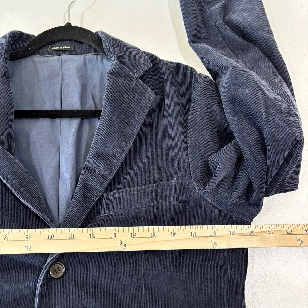 J Crew Mens Corduroy Blazer Navy Blue S Sport Coat Jacket Preppy Dark Academia